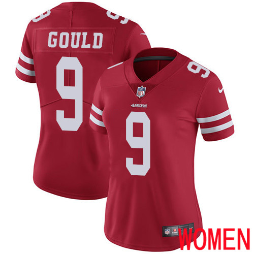 San Francisco 49ers Limited Red Women Robbie Gould Home NFL Jersey #9 Vapor Untouchable->women nfl jersey->Women Jersey